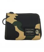 PORTER×A BATHING APEポーター×アベイシングエイプ）の古着「CAMO MINI WALLET」｜ベージュ