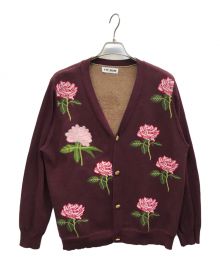 TTT MSW（ティー）の古着「Rose Jacquard Knit Cardigan」｜ブラウン