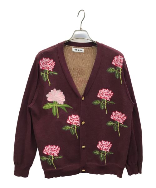 TTT MSW（ティー）TTT MSW (ティー) Rose Jacquard Knit Cardigan ブラウン サイズ:Lの古着・服飾アイテム