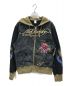 Ed Hardy（エド ハーディー）の古着「ジップパーカー」｜ブラック×ベージュ