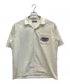 BUDSPOOLバッズプール）の古着「CLASSIC LOGO S/S OPEN COLLAR SHIRT」｜アイボリー