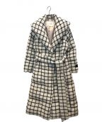 HER LIP TOハーリップトゥ）の古着「Loop Yarn Tweed Belted Down Coat」｜ホワイト×ブラック