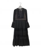 HER LIP TOハーリップトゥ）の古着「Social Lace Trimmed Dress」｜ブラック