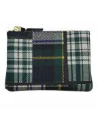 COMME des GARCONSコムデギャルソン）の古着「TARTAN PATCHWORK ポーチ」｜グリーン×ブラック