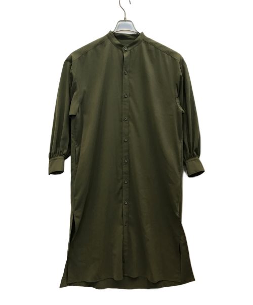 HYKE（ハイク）HYKE (ハイク) ノーカラーシャツワンピース オリーブ サイズ:Sの古着・服飾アイテム