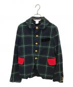 COMME des GARCONS COMME des GARCONSコムデギャルソン コムデギャルソン）の古着「ブラックウォッチチェック丸襟ジャケット」｜グリーン×ネイビー