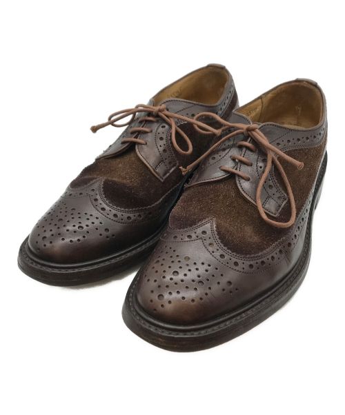 Tricker's（トリッカーズ）Tricker's (トリッカーズ) コンビレザーウィングチップシューズ ブラウン サイズ:8.5の古着・服飾アイテム