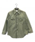 MADISON BLUEマディソンブルー）の古着「HAMPTON BACK SATIN SHIRT」｜カーキ