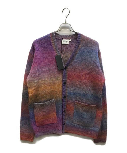 SNS（エスエヌエス）SNS (エスエヌエス) Mohair Knit Cardigan パープル×オレンジ サイズ:M 未使用品の古着・服飾アイテム