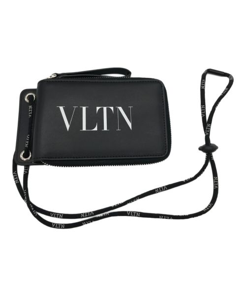 VALENTINO（ヴァレンティノ）VALENTINO (ヴァレンティノ) VLTN ネックストラップ ウォレット ブラックの古着・服飾アイテム