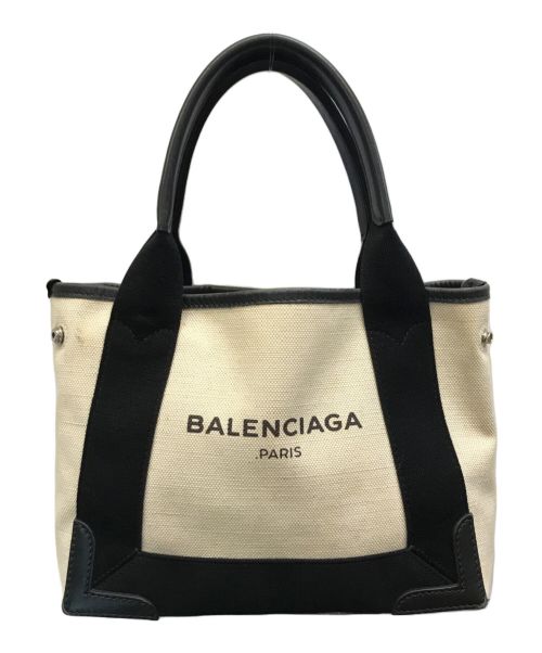 BALENCIAGA（バレンシアガ）BALENCIAGA (バレンシアガ) ネイビーカバスXS/ハンドバッグ アイボリーの古着・服飾アイテム