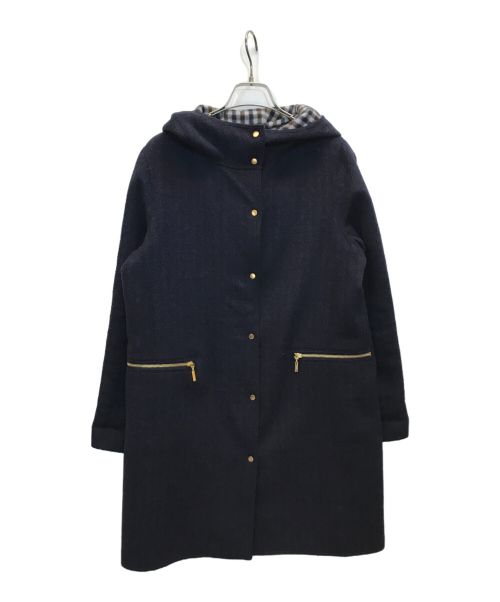 Aquascutum（アクアスキュータム）Aquascutum (アクアスキュータム) フーデッドコート ネイビー サイズ:10の古着・服飾アイテム