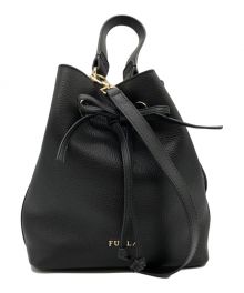 FURLA（フルラ）の古着「コスタンザ 巾着ショルダーバッグ」｜ブラック