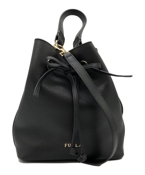 FURLA（フルラ）FURLA (フルラ) コスタンザ 巾着ショルダーバッグ ブラックの古着・服飾アイテム