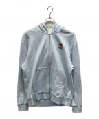 KENZOケンゾー）の古着「BOKE FLOWER CREST FZ HOODIE」｜スカイブルー