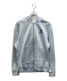 KENZO（ケンゾー）の古着「BOKE FLOWER CREST FZ HOODIE」｜スカイブルー