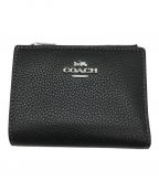 COACHコーチ）の古着「ペブルレザーバイフォールド ウォレット」｜ブラック