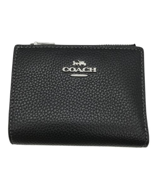 COACH（コーチ）COACH (コーチ) ペブルレザーバイフォールド ウォレット ブラックの古着・服飾アイテム