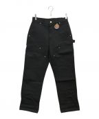 CarHarttカーハート）の古着「DOUBLE FRONT WORK DUNGAREE」｜ブラック