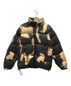 THE NORTH FACE×SUPREMEザ ノース フェイス×シュプリーム）の古着「Bleached Denim Print Nuptse Jacket」｜ブラウン×ブラック