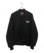 BUDSPOOLバッズプール）の古着「CLASSIC LOGO MELTON VARSITY JACKET」｜ブラック