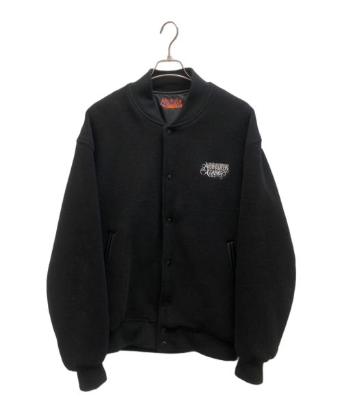 BUDSPOOL（バッズプール）BUDSPOOL (バッズプール) CLASSIC LOGO MELTON VARSITY JACKET ブラック サイズ:XXLの古着・服飾アイテム