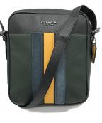 COACHコーチ）の古着「ハドソン クロスボディ 21・ヴァーシティ ストライプ」｜グリーン