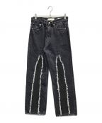 OUR LEGACYアワーレガシー）の古着「THIRD CUT BLACK SLASH DENIM」｜ブラック