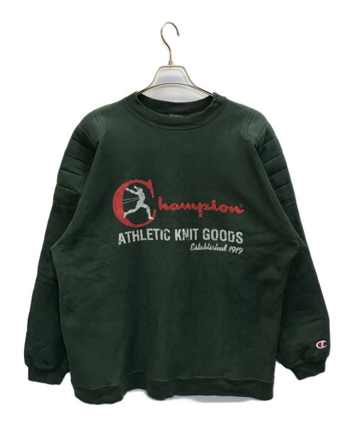 Champion REVERSE WEAVE（チャンピオン リバース ウィーブ）Champion REVERSE WEAVE (チャンピオン リバース ウィーブ) 90’S パッド付リバースウィーブスウェット グリーン サイズ:XLの古着・服飾アイテム