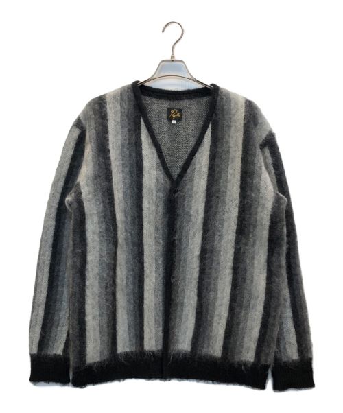 Needles（ニードルズ）Needles (ニードルズ) BEAMS (ビームス) Mohair Cardigan グレー×ブラック サイズ:Lの古着・服飾アイテム