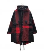 Engineered Garments×WOOLRICHエンジニアド ガーメンツ×ウールリッチ）の古着「Highland Parka-Big Plaid Wool Melton」｜レッド×ブラック