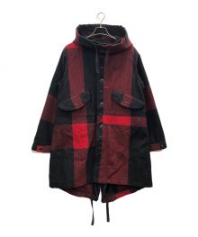 Engineered Garments×WOOLRICH（エンジニアド ガーメンツ×ウールリッチ）の古着「Highland Parka-Big Plaid Wool Melton」｜レッド×ブラック