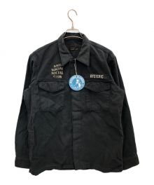 Hysteric Glamour×anti social social CLUB（ヒステリックグラマー×アンチソーシャルソーシャルクラブ）の古着「ミリタリーシャツジャケット」｜ブラック