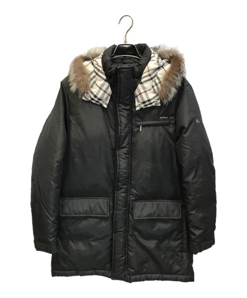 BURBERRY BLACK LABEL（バーバリーブラックレーベル）BURBERRY BLACK LABEL (バーバリーブラックレーベル) フォックスファーフーデッドダウンジャケット ブラック サイズ:Mの古着・服飾アイテム