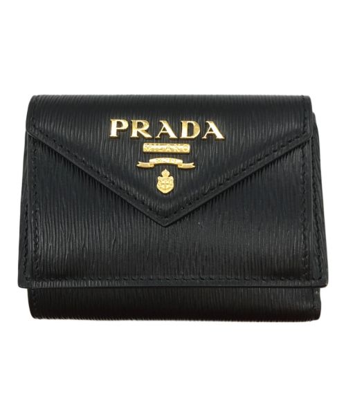 PRADA（プラダ）PRADA (プラダ) ヴィッテロムーブ ミニレターウォレット ブラックの古着・服飾アイテム