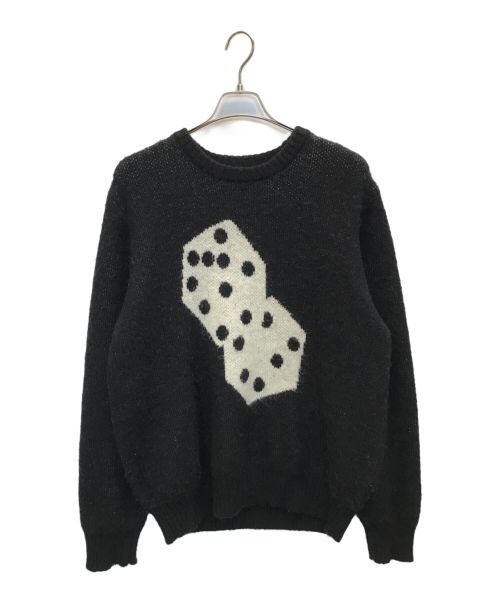 stussy（ステューシー）stussy (ステューシー) DICE MOHAIR SWEATER ブラック サイズ:Lの古着・服飾アイテム