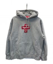 SUPREME (シュプリーム) Cross Box Logo Hooded Sweatshirt グレー サイズ:L