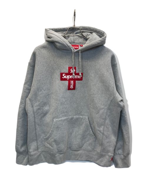 SUPREME（シュプリーム）SUPREME (シュプリーム) Cross Box Logo Hooded Sweatshirt グレー サイズ:Lの古着・服飾アイテム