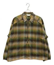 ANCELLM（アンセルム）の古着「24AW R/C CHECK PULL OVER SHIRT」｜グリーン×ブラウン