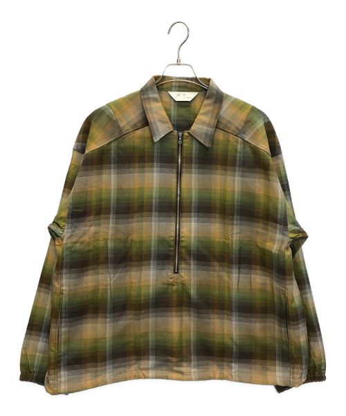 ANCELLM（アンセルム）ANCELLM (アンセルム) 24AW R/C CHECK PULL OVER SHIRT グリーン×ブラウン サイズ:3の古着・服飾アイテム