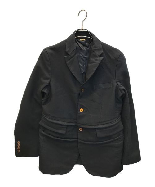 COMME des GARCONS HOMME DEUX（コムデギャルソン オム ドゥ）COMME des GARCONS HOMME DEUX (コムデギャルソン オム ドゥ) 23AW ポリ縮絨3Bジャケット ブラック サイズ:Mの古着・服飾アイテム