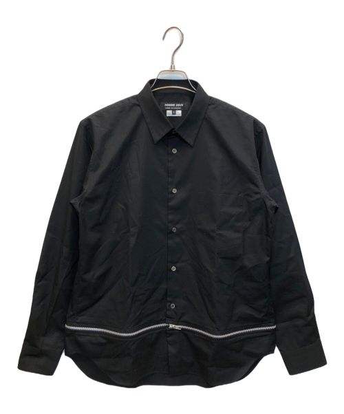 COMME des GARCONS HOMME DEUX（コムデギャルソン オム ドゥ）COMME des GARCONS HOMME DEUX (コムデギャルソン オム ドゥ) 24AW ジップデザインL/Sシャツ ブラック サイズ:Mの古着・服飾アイテム