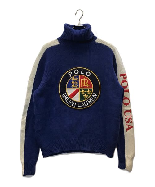 POLO RALPH LAUREN（ポロ・ラルフローレン）POLO RALPH LAUREN (ポロ・ラルフローレン) DOWNHILL SKIER WOOL TURTLENECK SWEATER ブルー サイズ:Lの古着・服飾アイテム