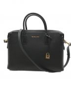 MICHAEL KORSマイケルコース）の古着「Mercer Large Pebbled Leather Belted Satchel」｜ブラック