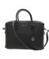 MICHAEL KORS（マイケルコース）の古着「Mercer Large Pebbled Leather Belted Satchel」｜ブラック