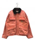 stussyステューシー）の古着「Washed Canvas Shop JACKET」｜レッド