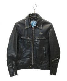 Lewis Leathers×Hysteric Glamour（ルイスレザース×ヒステリックグラマー）の古着「DOMINATOR シングルライダースジャケット」｜ブラック