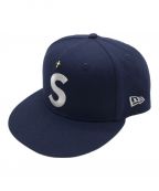 New Era×SUPREMEニューエラ×シュプリーム）の古着「Gold Cross S Logo」｜ネイビー