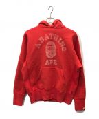 A BATHING APE×CAMBERアベイシングエイプ×キャンバー）の古着「college logo sweat pullover parka」｜レッド