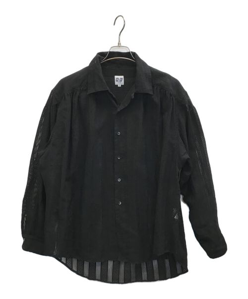 AiE（エーアイイー）AiE (エーアイイー) PAINTER SHIRT BURNOUT STRIPE ブラック サイズ:Mの古着・服飾アイテム